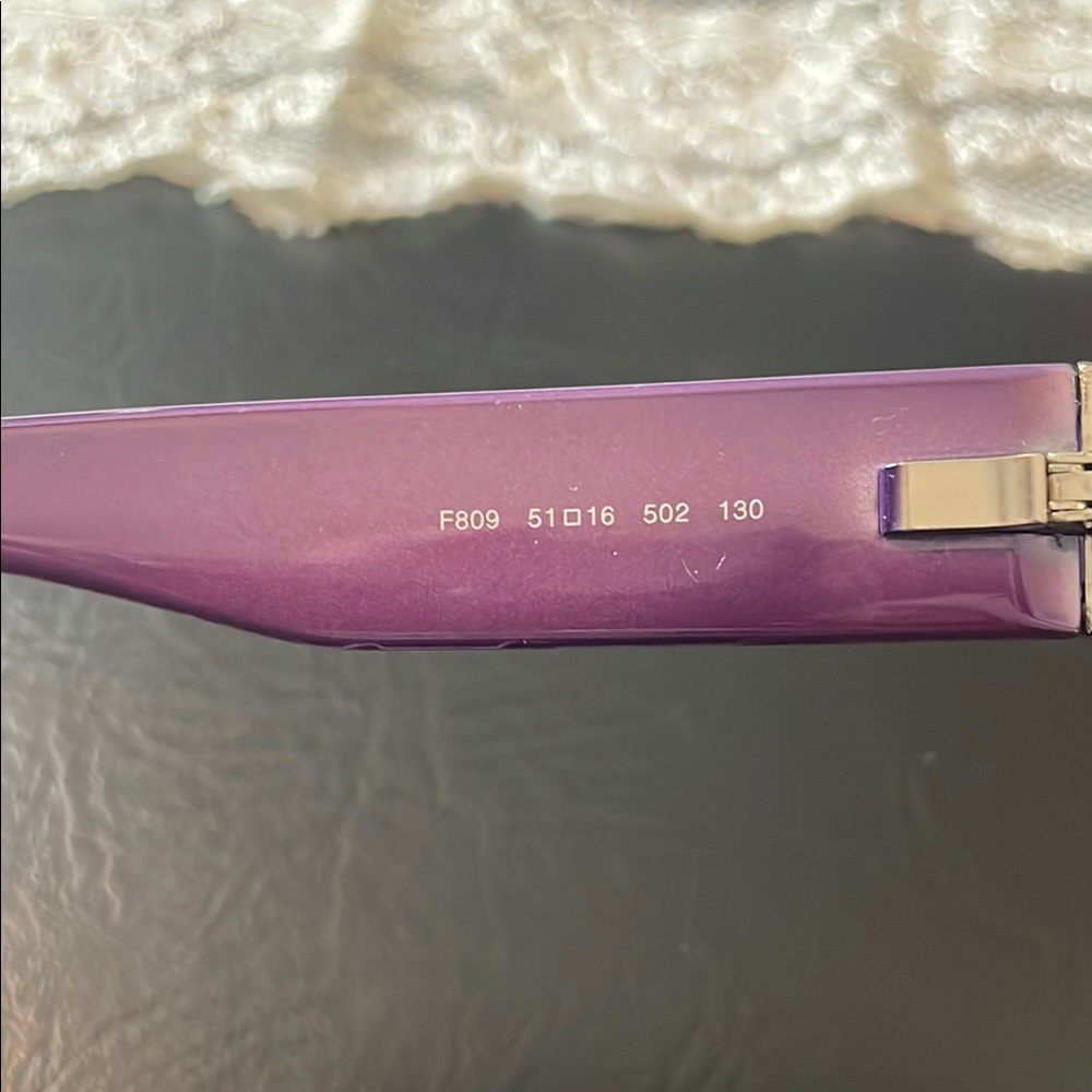 Fendi Purple Rectangular Glasses with Glossy Finish - Picture 10 of 16